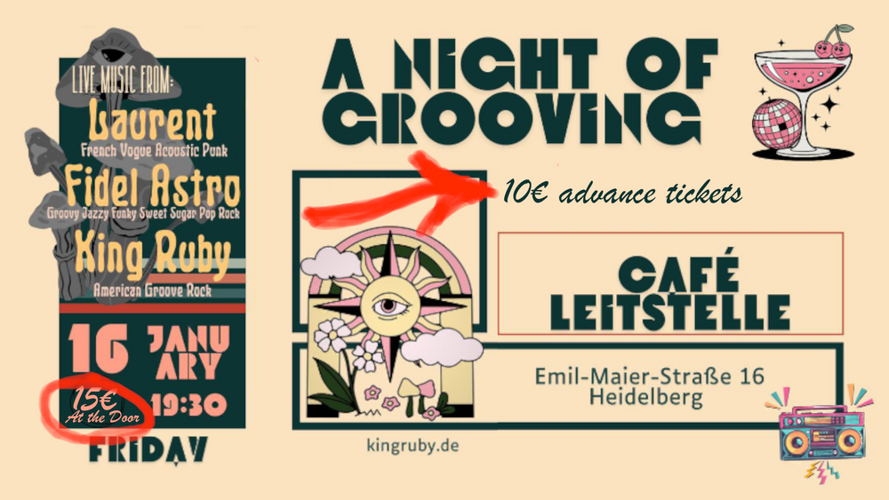 King Ruby, Laurent, and Fidel Astro live at Café Leitstelle