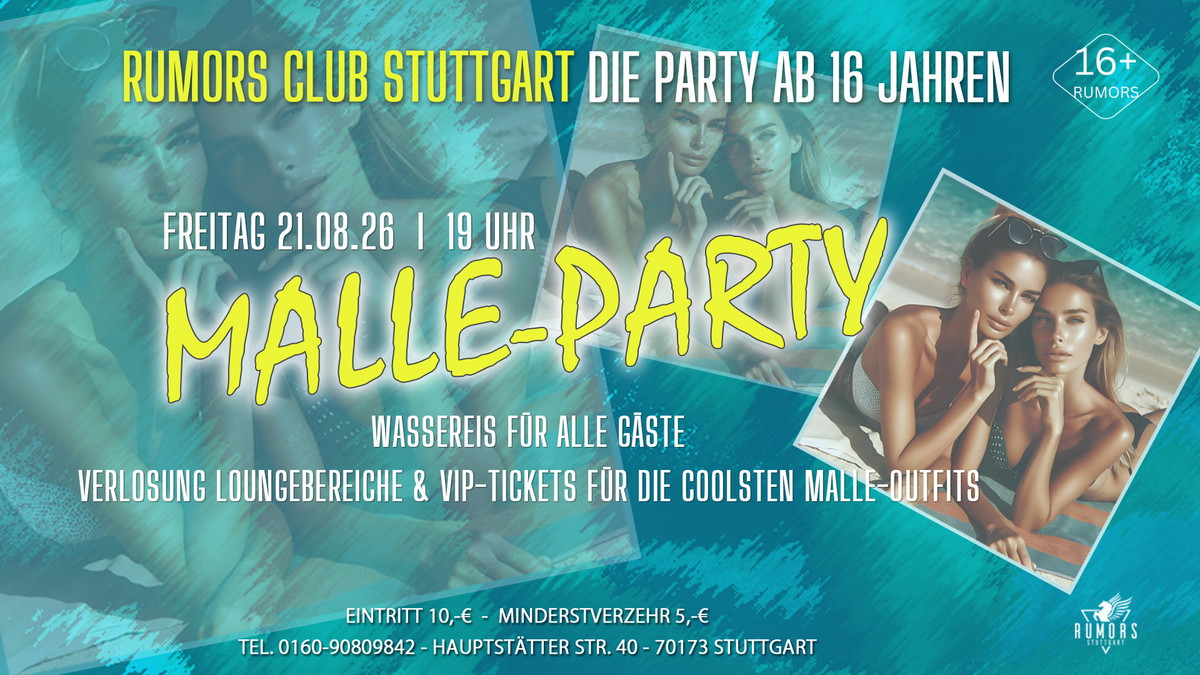Titelbild der Veranstaltung DIE PARTY ab 16 Jahren - Stuttgarts angesagteste 16er Party!