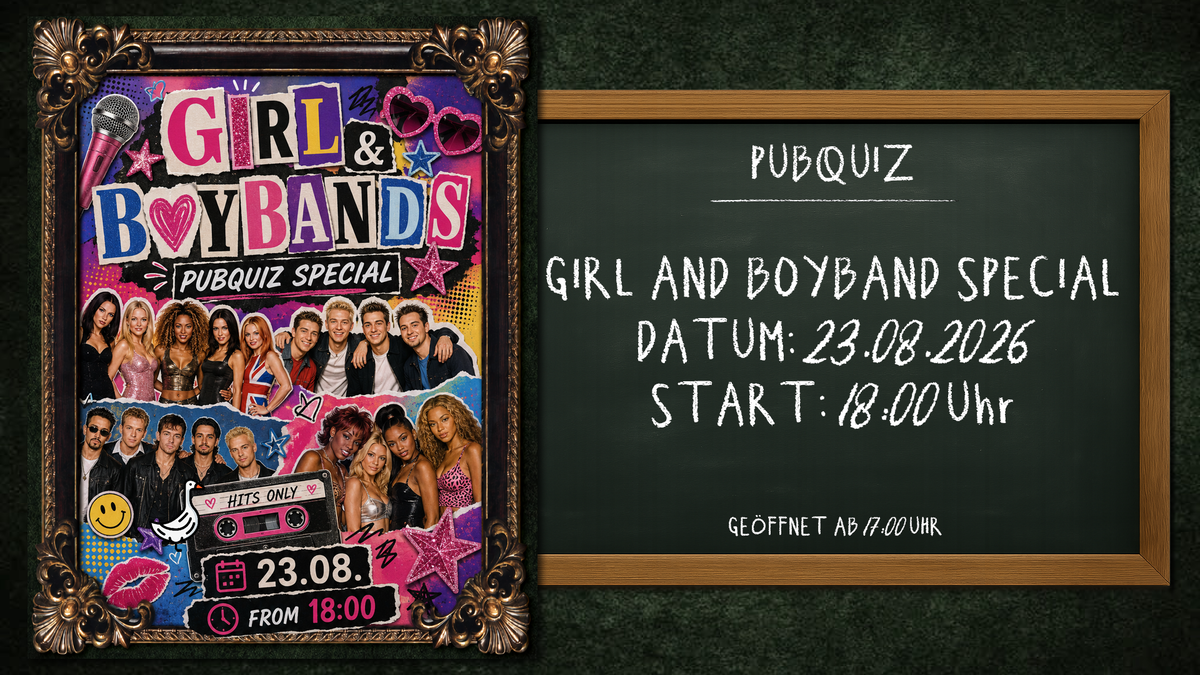 Titelbild der Veranstaltung PUBQUIZ SPECIAL: GIRL- & BOYBANDS