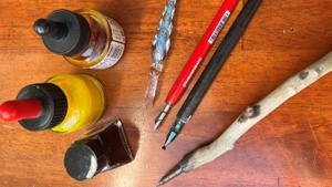 Kreativangebot für Erwachsene - Kalligraphie Tusche trifft Schrift