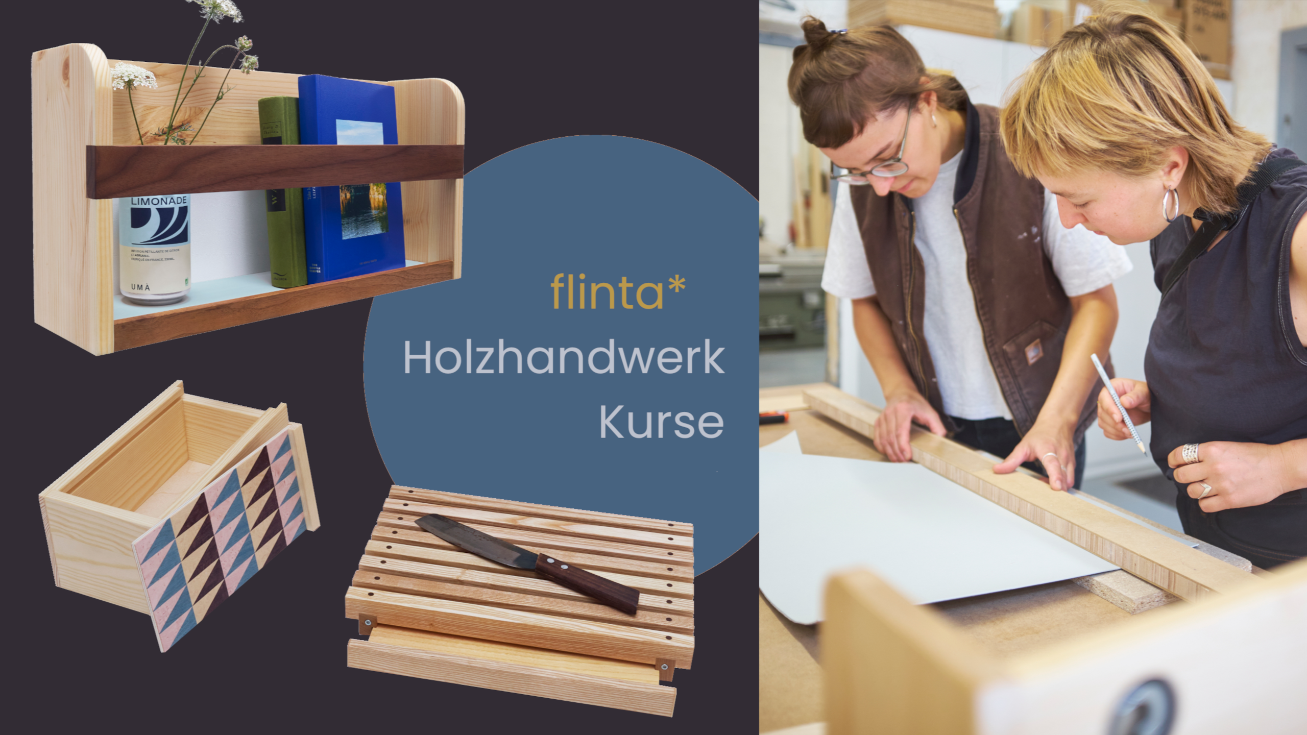 Holz-Handwerkskurs für Einsteiger*innen: Wochenend-Kurs Holzkästchen mit furniertem Deckel