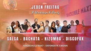 Salsa Bachata Kizomba Discofox! 9 Workshops & Party