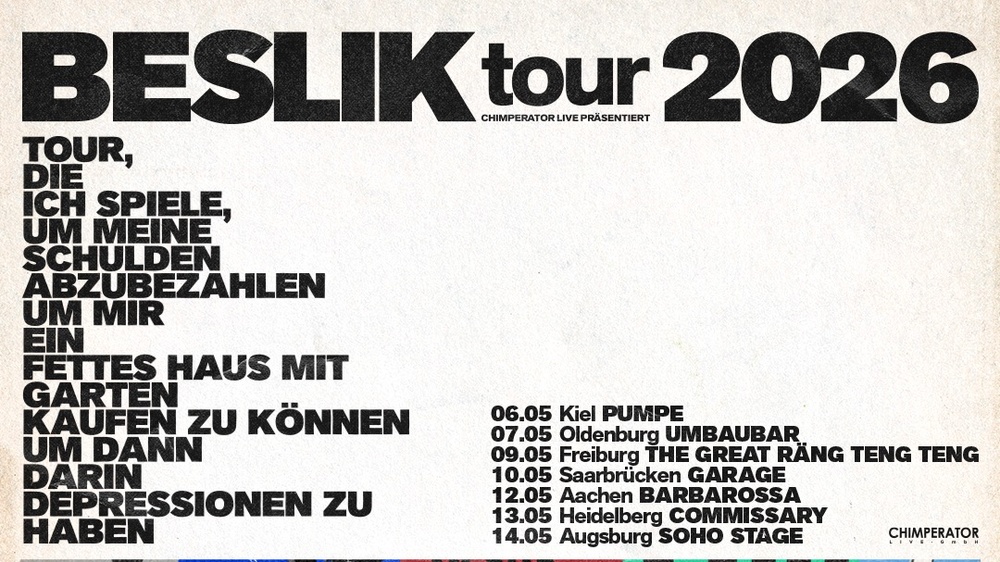 Tour, die ich spiele, um meine Schulden abzubezahlen um mir ein fettes Haus mit Garten kaufen zu können um dann darin Depressionen zu haben