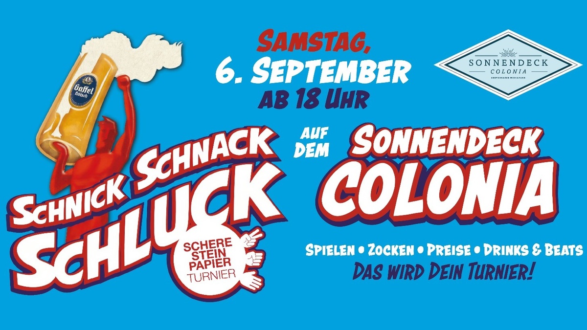 Schnick, Schnack, Schluck Special im Pop-up Biergarten Sonnendeck Colonia