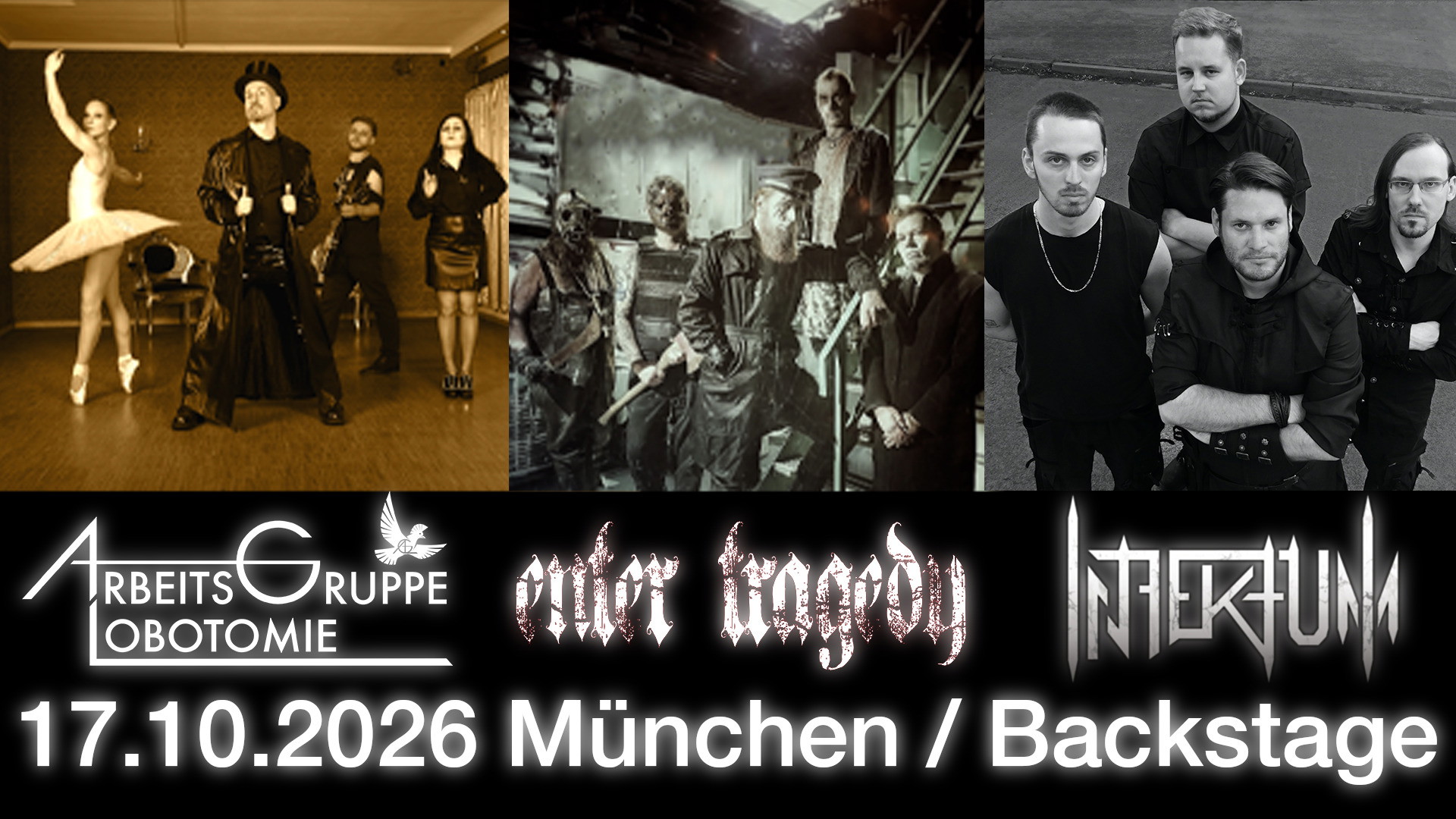 Arbeitsgruppe Lobotomie, Enter Tragedy & Infektum im Backstage