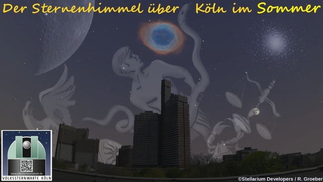 Der Sternenhimmel über Köln im Sommer