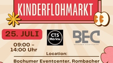 Kinderflohmarkt Parkplatz Bochumer Eventcenter mit Hüpfburg