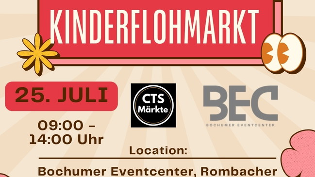 Kinderflohmarkt Parkplatz Bochumer Eventcenter mit Hüpfburg