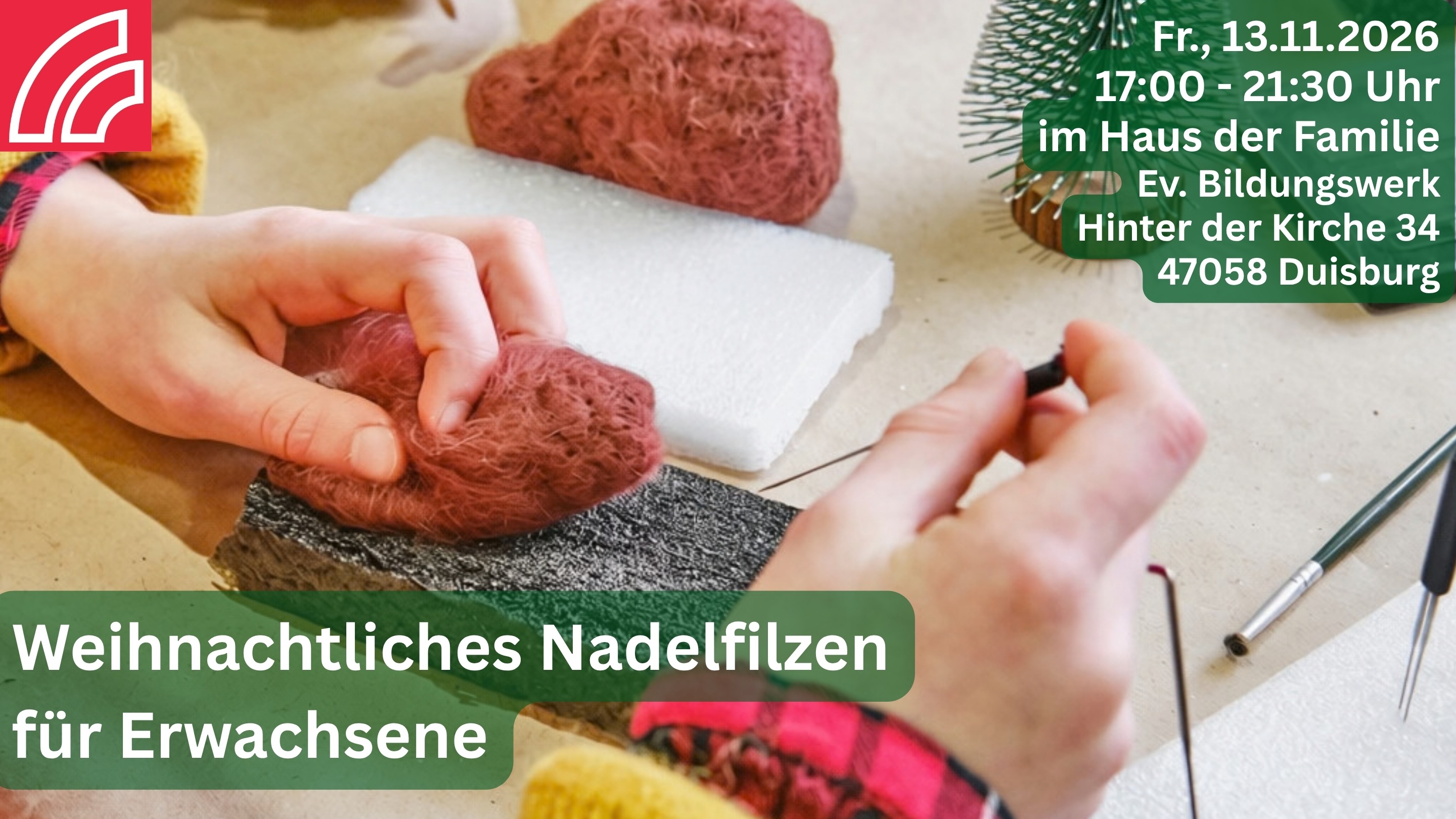 Weihnachtliches Nadelfilzen für Erwachsene