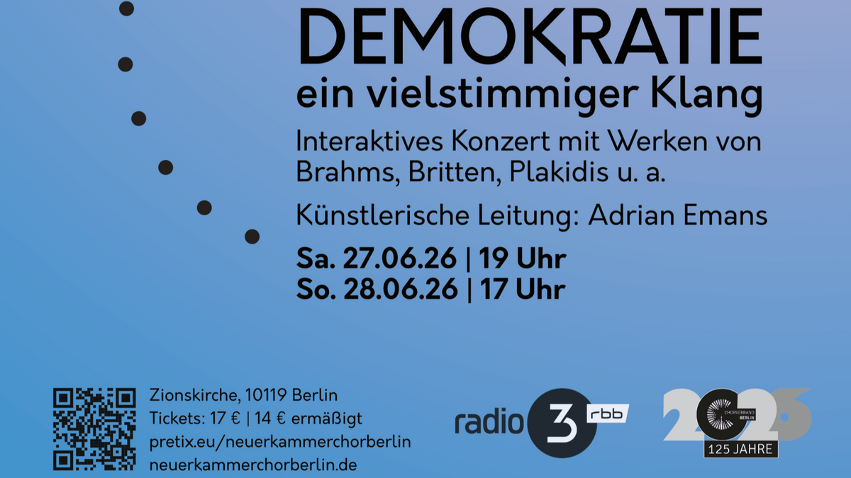 Demokratie – ein vielstimmiger Klang | Konzert des Neuen Kammerchor Berlins