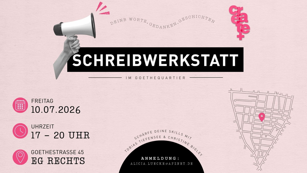 Create+ - eine Schreibwerkstatt mit Christine Bigley und Tobias Tiefensee