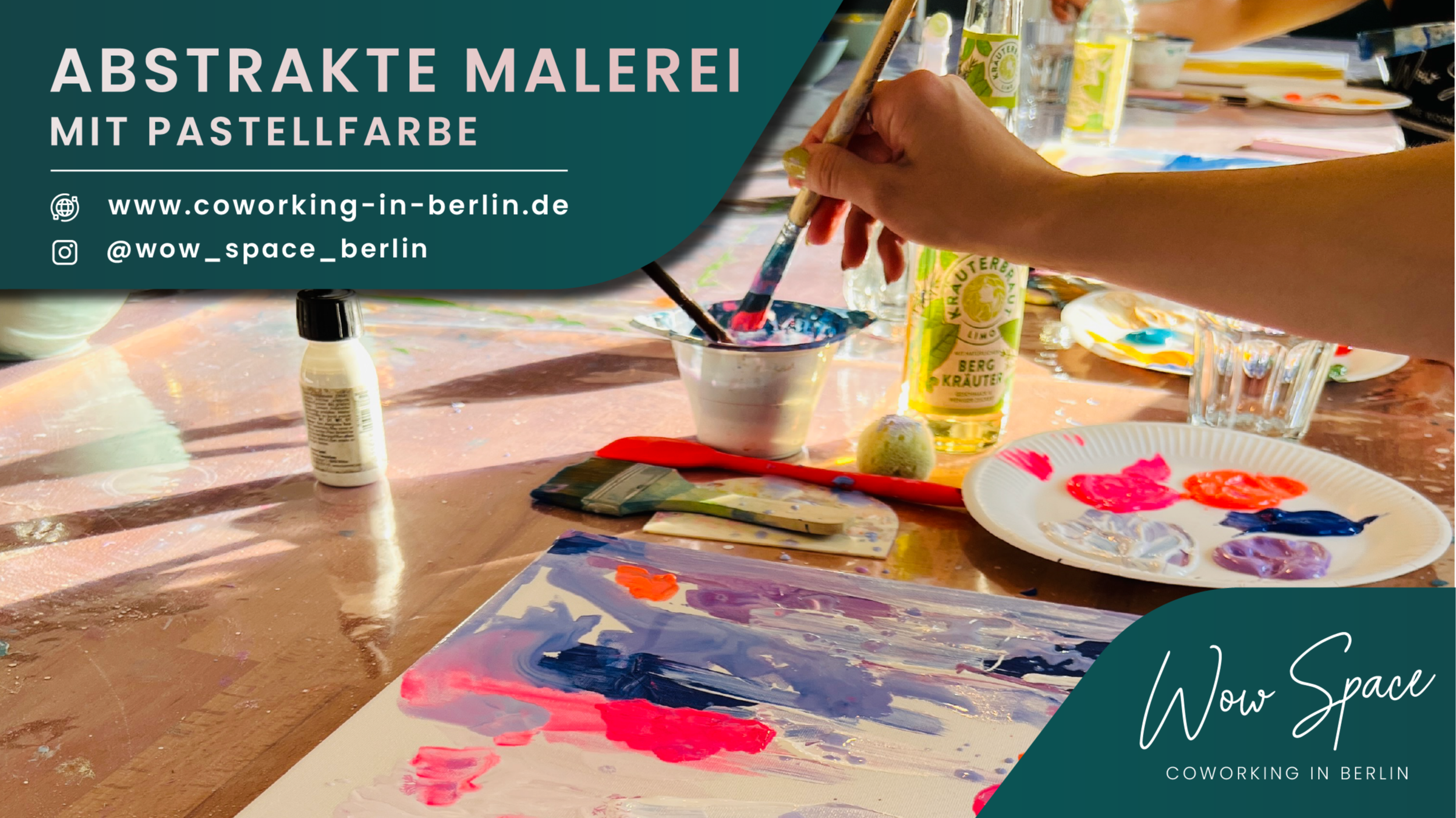 Abstrakte Malerei mit Pastellfarbe in Berlin