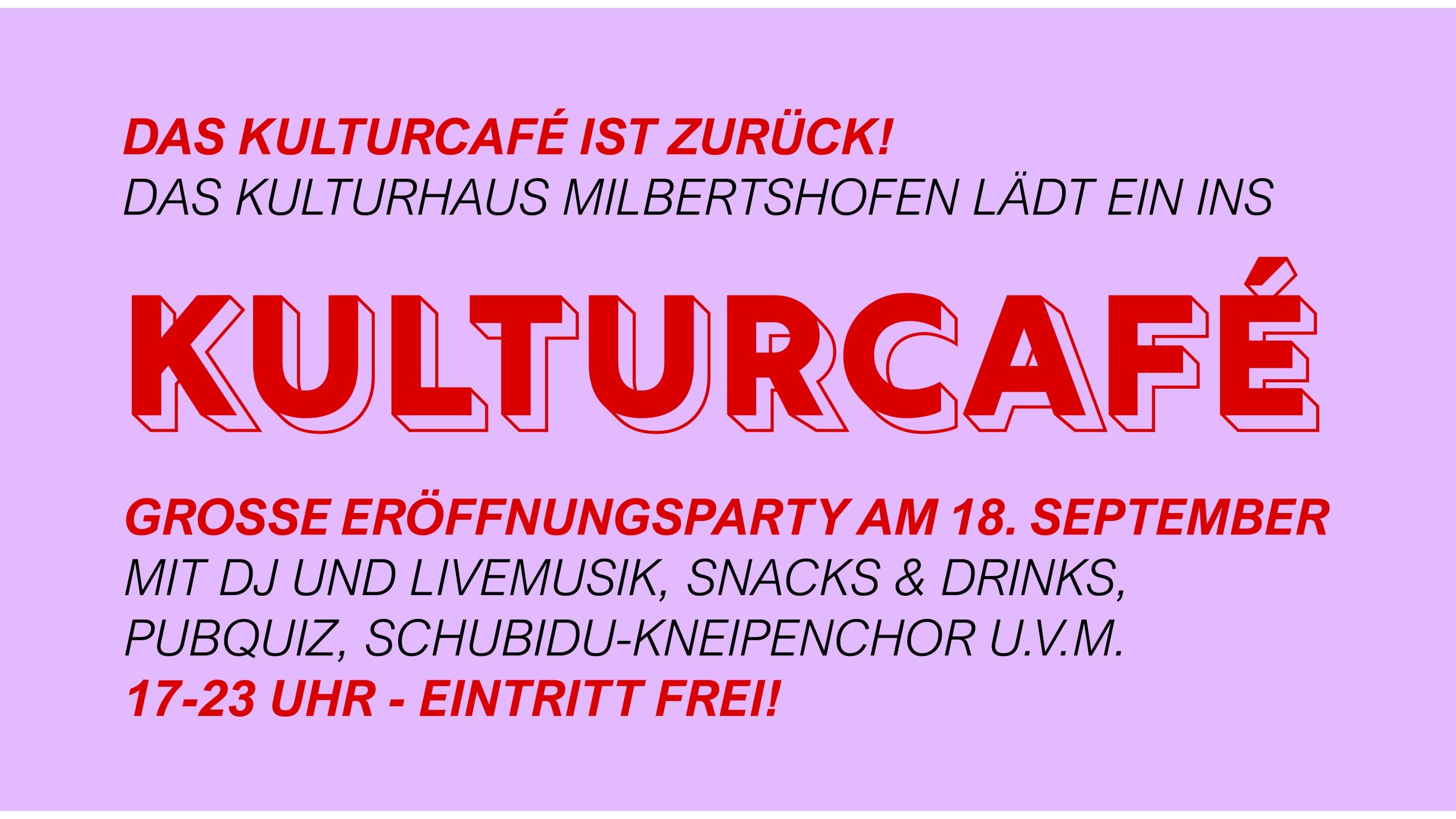 Kulturcafé Eröffnungsparty