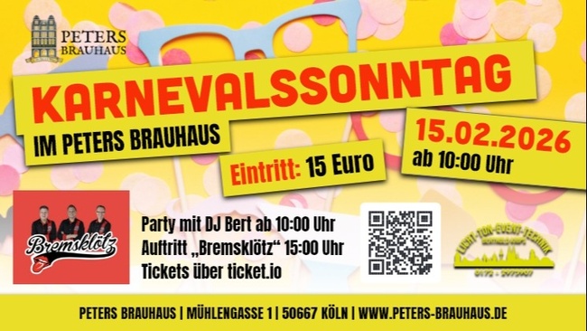 Karnevalssonntag im Peters Brauhaus in der Altstadt