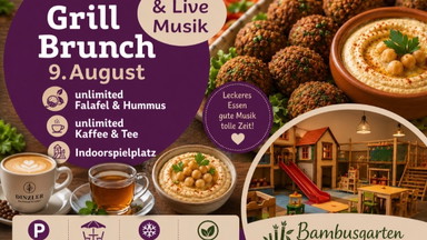 Pflanzen Kölle Grill Brunch & Live Musik 🎶 mit Indoorspielplatz, klimatisiertem Raum, Terasse.
