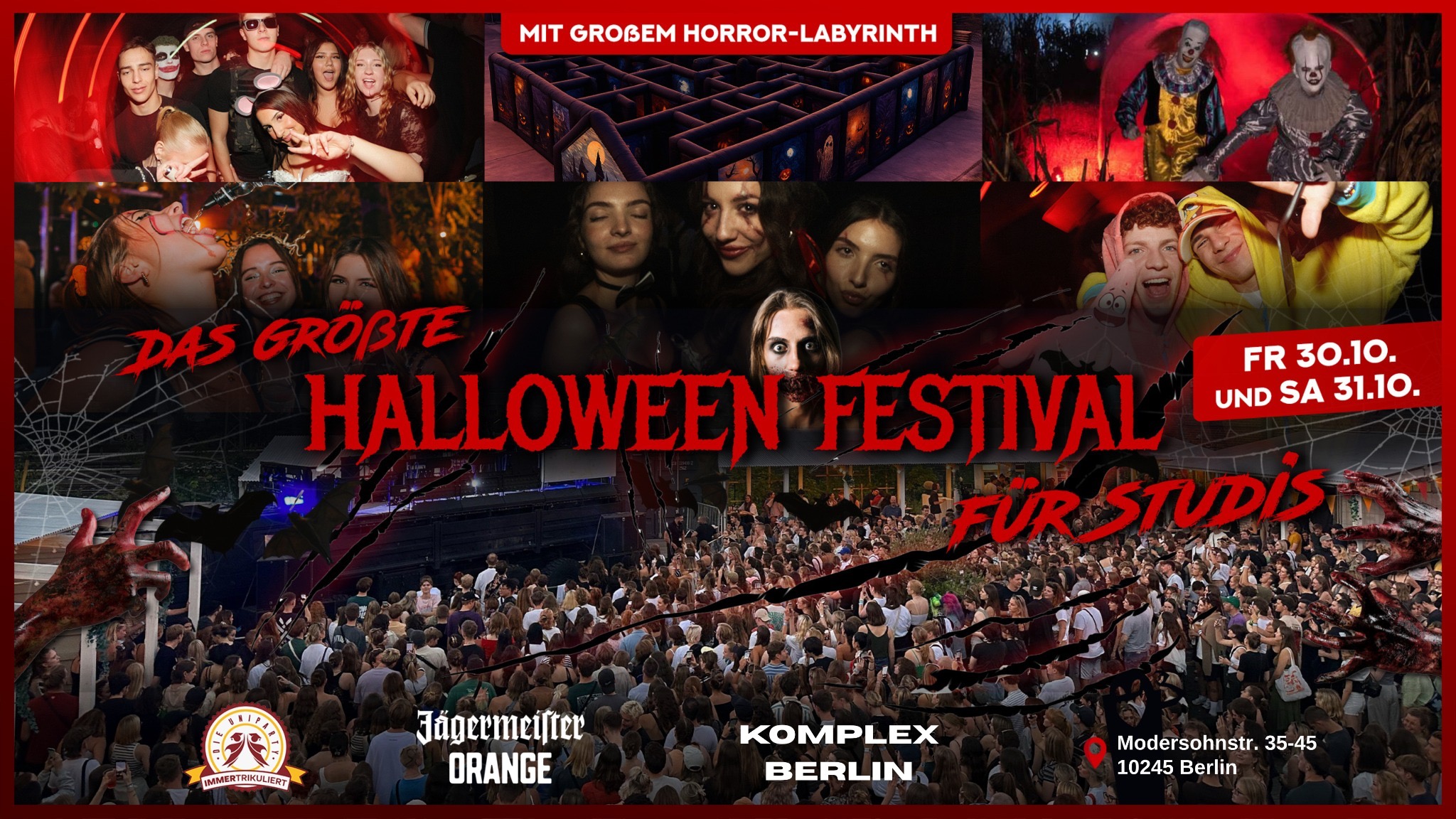 Halloween-Festival Berlin - Die größte Halloween Party für Studis | Fr, 30.10 & Sa, 31.10.