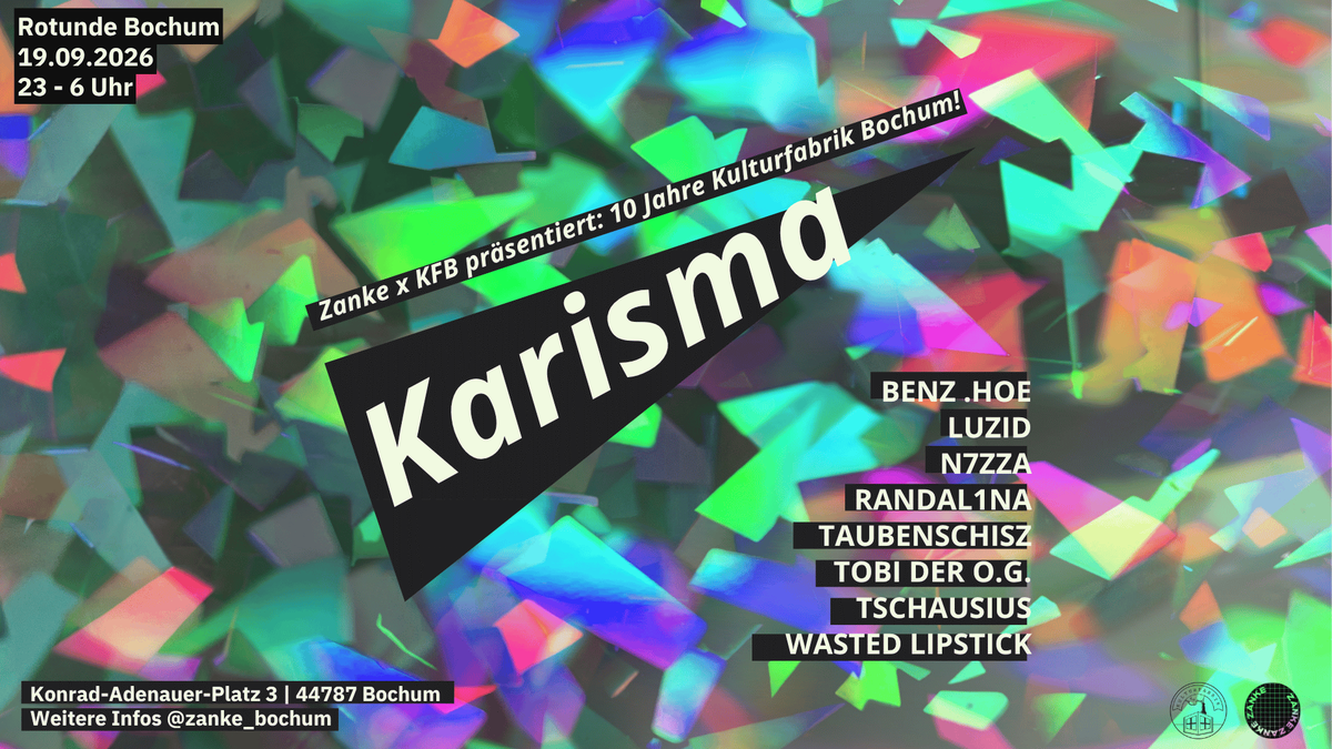 Titelbild der Veranstaltung KARISMA Party - 10 Jahre Kulturfabrik e.V. Jubiläumsedition