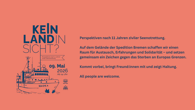 Aktionstag: Kein Land in Sicht? Perspektiven nach 11 Jahren ziviler Seenotrettung