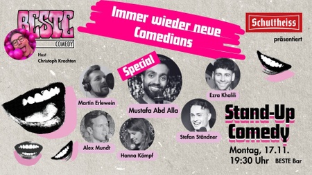 BESTE Stand-Up Comedy - Stand up 19:30 Uhr in der BESTE Bar im Wedding direkt am Leopoldplatz