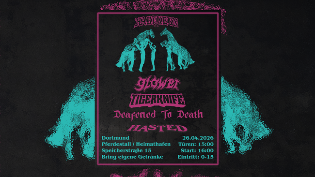 Hardcore Konzert Glower, Tigerknife, Defeaned to Death, Hasted im Heimathafen