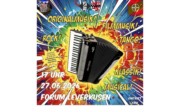 Tag des Akkordeons im Forum Leverkusen - Konzerte zum Instrument des Jahres 2026