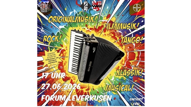 Tag des Akkordeons im Forum Leverkusen - Konzerte zum Instrument des Jahres 2026