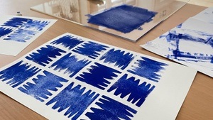 Stempeldruck mit Moosgummi