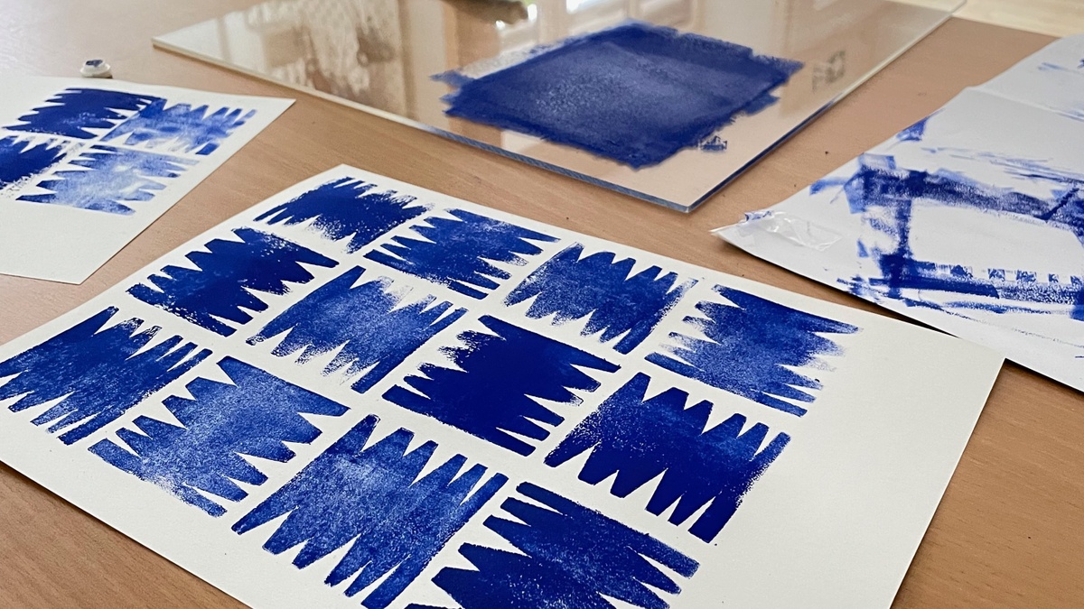 Stempeldruck mit Moosgummi