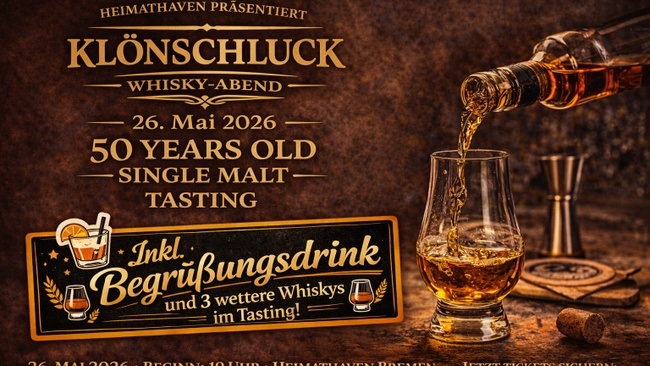 Whisky Tasting: 50 Jahre im Glas – Klönschluck Special im Heimathaven