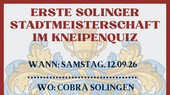 1. Solinger Kneipen-Quiz-Stadtmeisterschaft