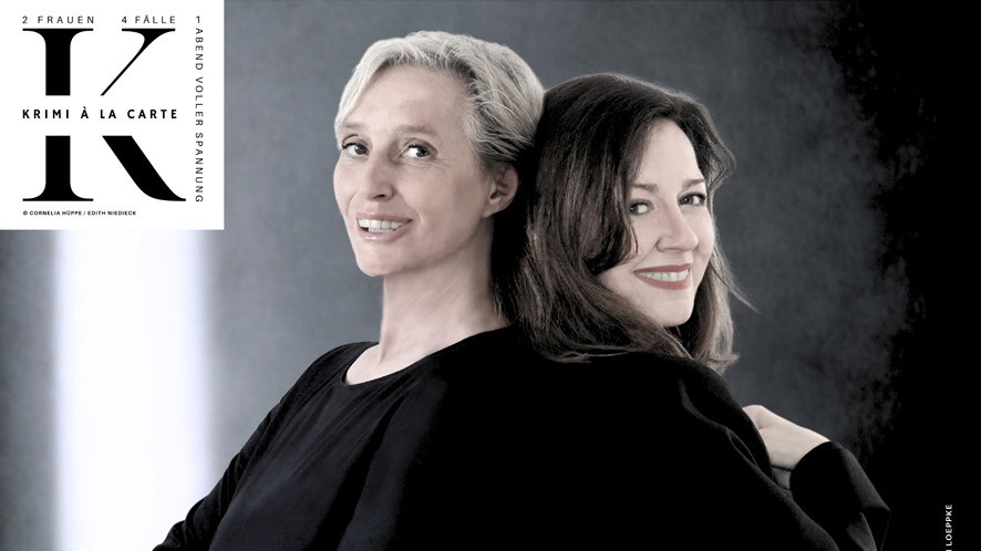 Titelbild der Veranstaltung KRIMI à la CARTE · Zwei Frauen, vier Fälle, ein Abend voller Spannung.