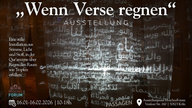 Wenn Verse regnen – Installation in der Zentralmoschee Köln (PASSAGEN 2026)