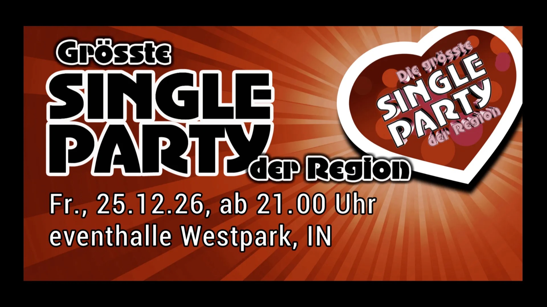 Größte Singleparty der Region - Herbst/Winter 2026