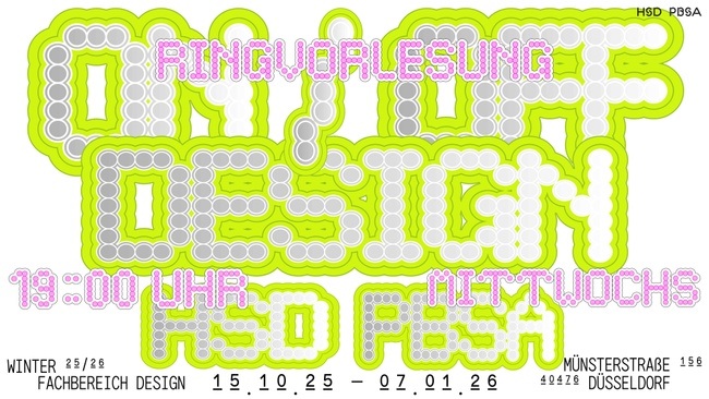 On/Off Ringvorlesung Fachbereich Design Hochschule Düsseldorf