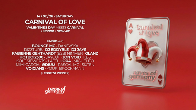 CARNIVAL OF LOVE in Ehrenfeld // Open Air + Indoor