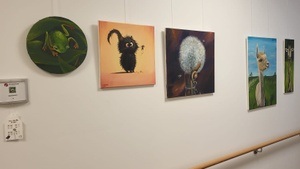 Vernissage der Kunstausstellung "Farbreise" im Hospiz ADVENA Leipzig