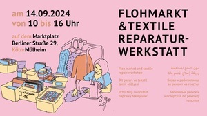 Flohmarkt und textile Reparaturwerkstatt