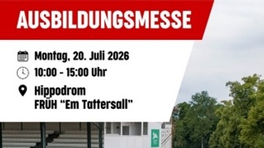Last Minute FRÜH's Ausbildungsmesse auf dem Gelände der Galopp-Rennbahn in Weidenpesch