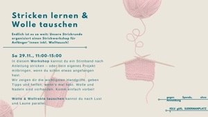 Strickworkshop mit Wolltausch