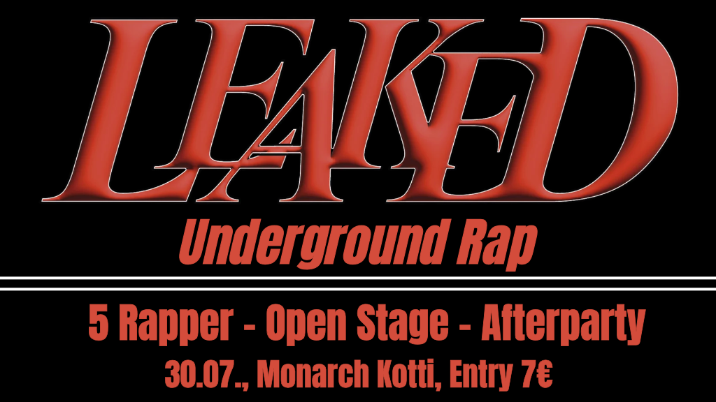 Titelbild der Veranstaltung LEAKED - Session 01 // Underground Rap