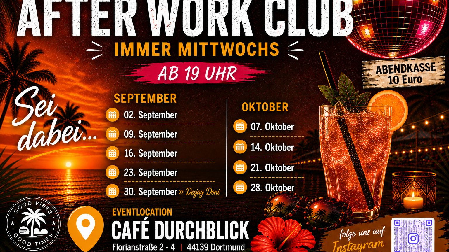 AfterWorkClub mit House, Pop und Rock!