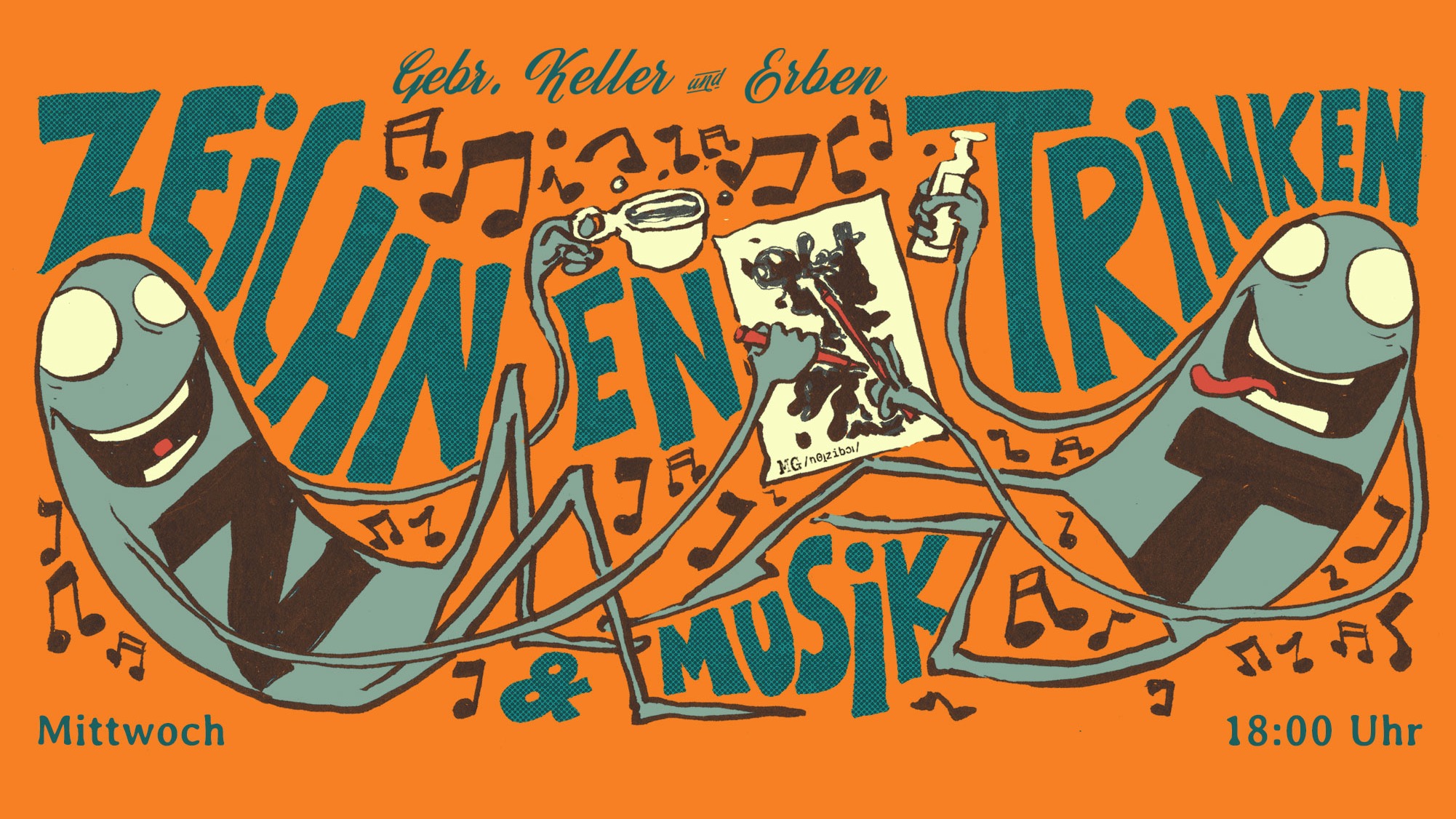 ✍🏼☕️🎶 Zeichnen, Trinken & Musik