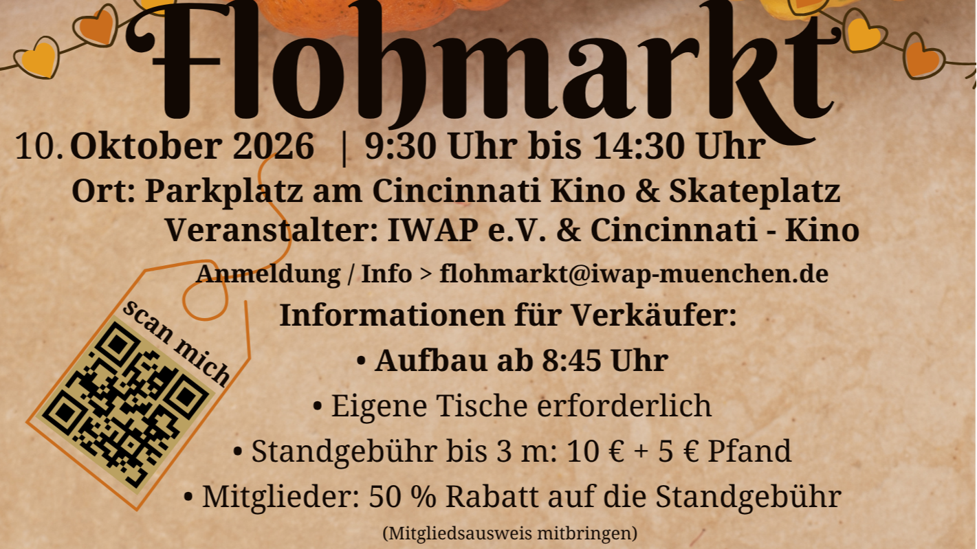 Einladung zum 8. IWAP Flohmarkt