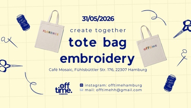 DIY Event Hamburg | Tote Bag Embroidery | create together by offtime