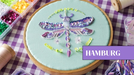 The Iridescent Dragonfly: Beads and Sequins Embroidery in Hamburg