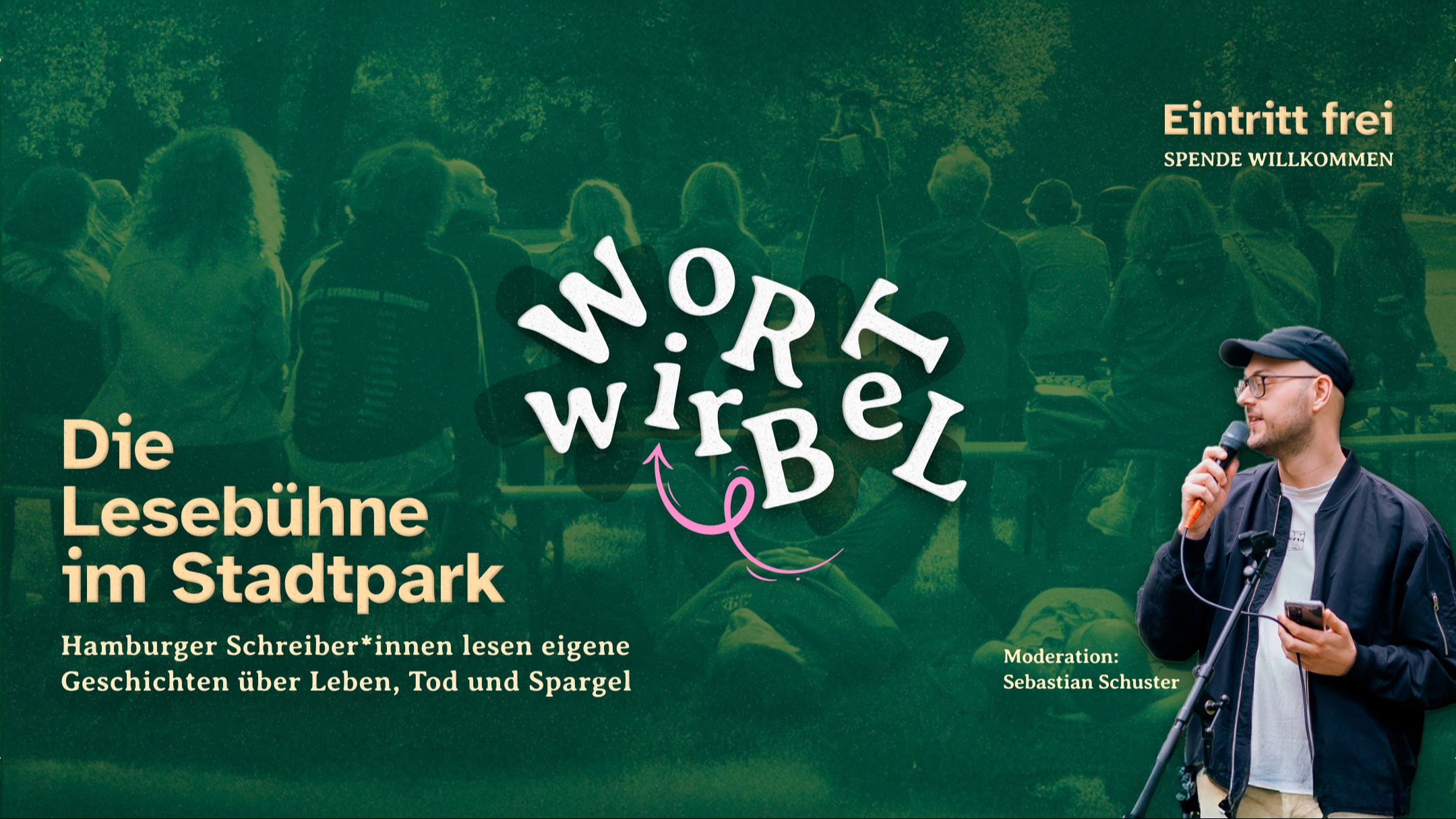 Wortwirbel Outdoor-Lesebühne 🌞 Kurzgeschichten & Poetry im Stadtpark