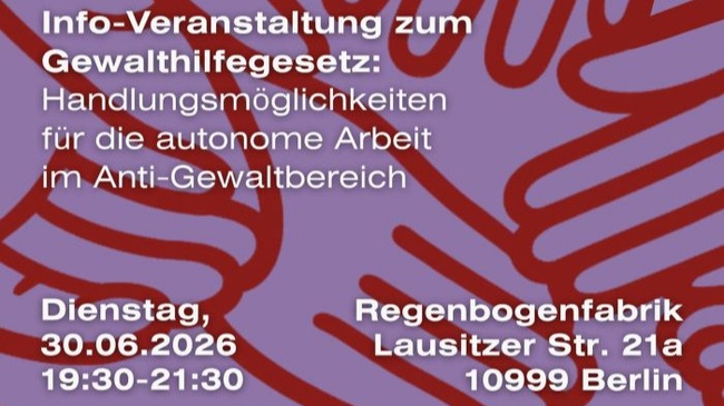 "Gewaltschutz bleibt politisch" - Info-Veranstaltung zum Gewalthilfegesetz im RegenbogenKino