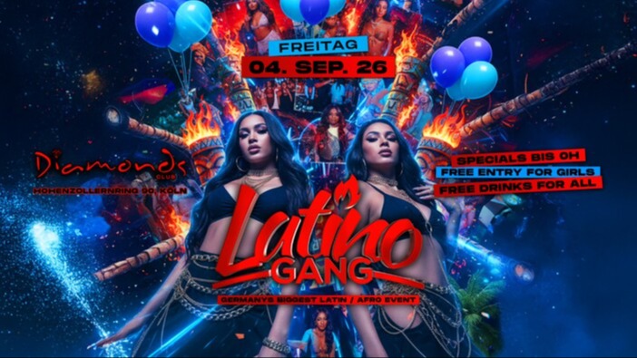 Titelbild der Veranstaltung DIAMONDS CLUB KÖLN | LATINO GANG | GERMANYS BIGGEST LATIN / AFRO EVENT