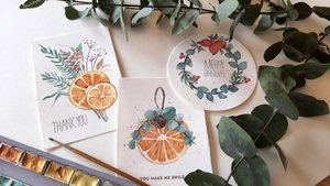 Aquarellkurs: Gestalte festliche Weihnachtskarten