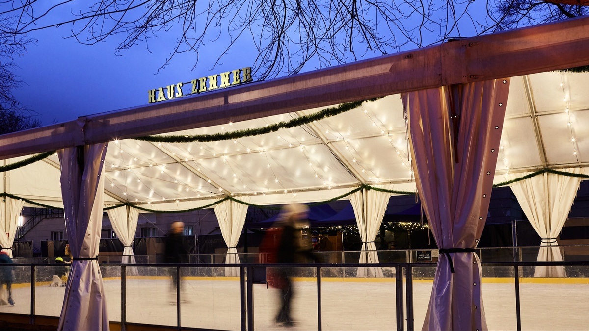 Schlittschuhfahren im Zenner Wintergarten an der Spree